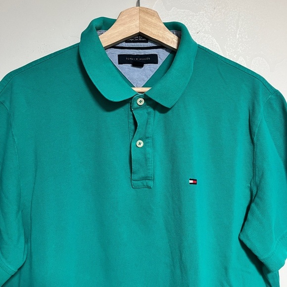 Tommy Hilfiger Green Custom Fit Polo Shirt - Size XL - Picture 10 of 10